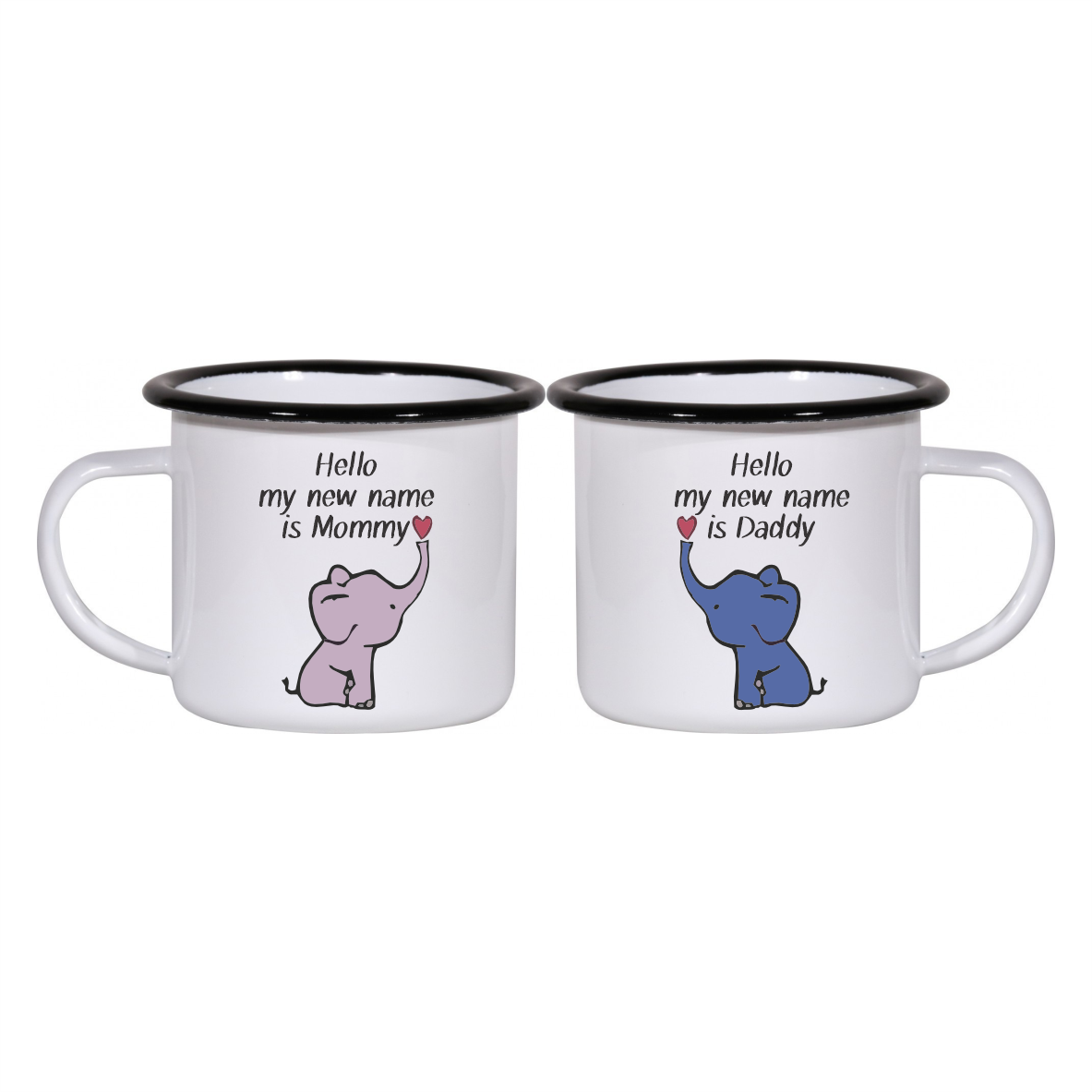 Matchy Mugs Hello my name is Daddy - Mommy