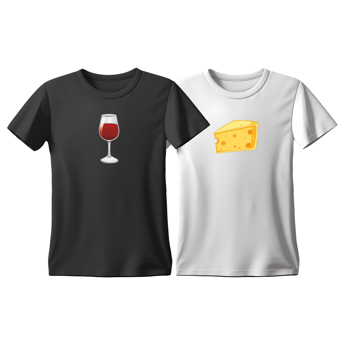 Matchy T-Shirts Wine - Cheese