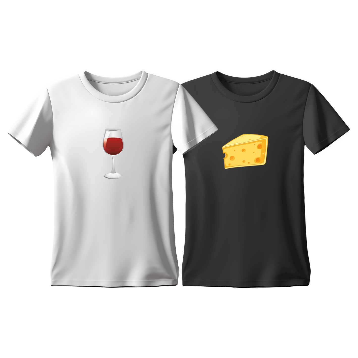 Matchy T-Shirts Wine - Cheese