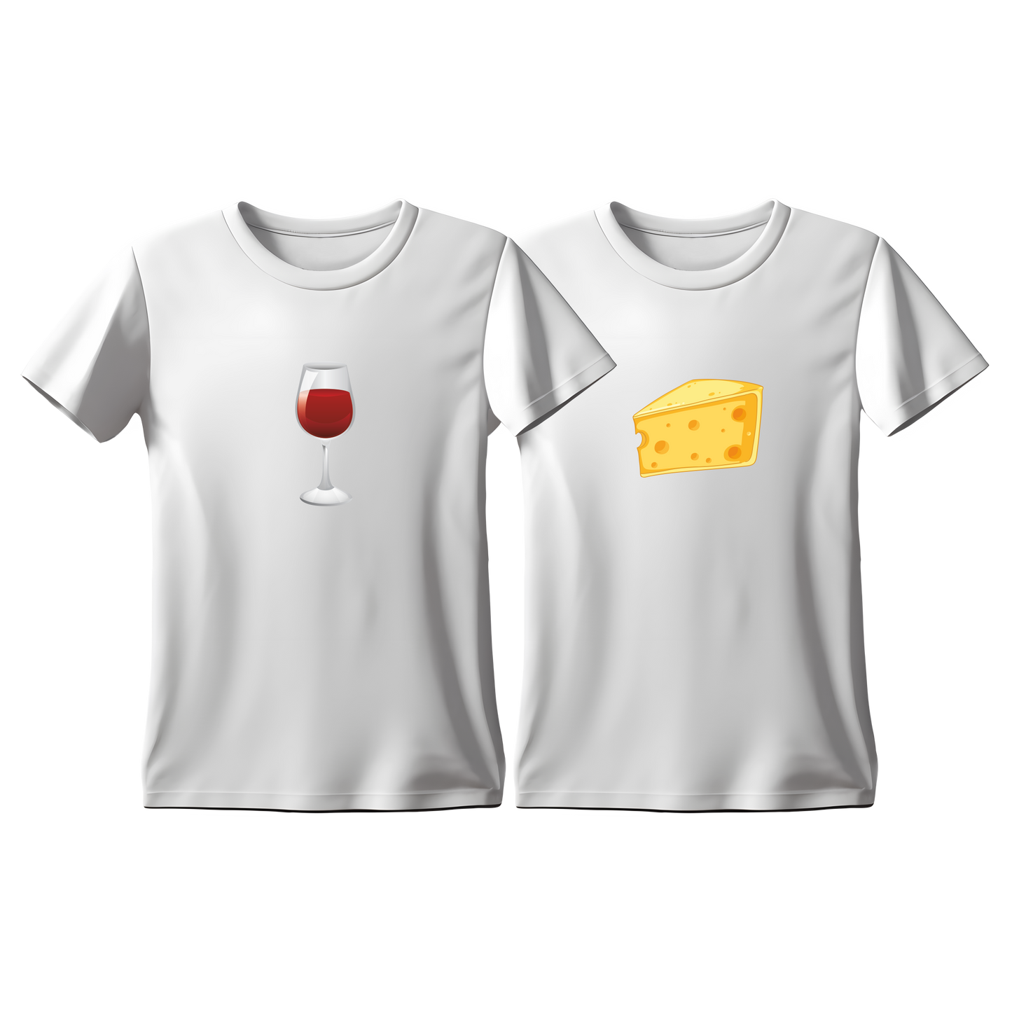 Matchy T-Shirts Wine - Cheese