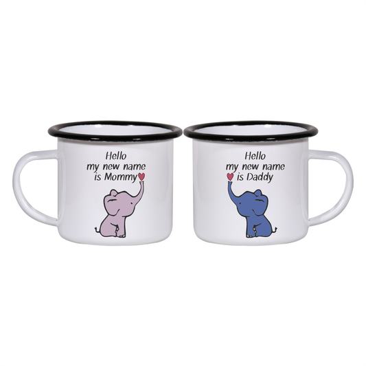 Matchy Mugs Hello my name is Daddy - Mommy