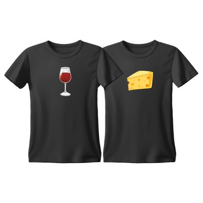 Matchy T-Shirts Wine - Cheese
