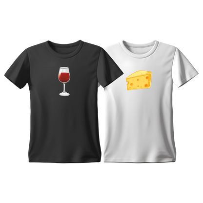 Matchy T-Shirts Wine - Cheese