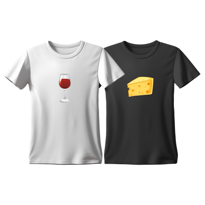 Matchy T-Shirts Wine - Cheese
