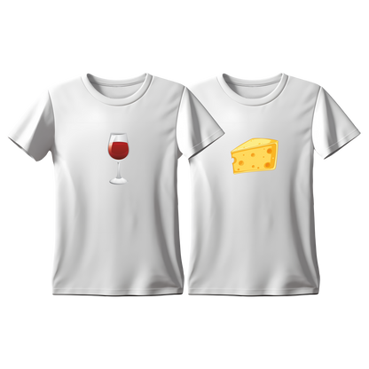Matchy T-Shirts Wine - Cheese